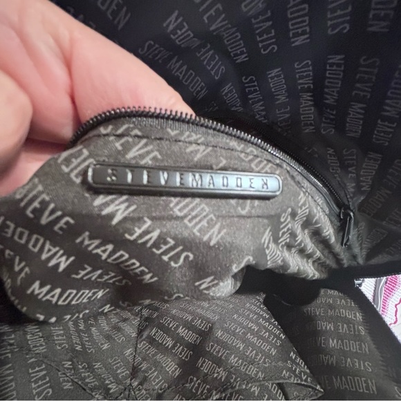 STEVE MADDEN Bowler Quilted Bag Top Handle and Crossbody Strap Vegan Leather - Picture 12 of 14